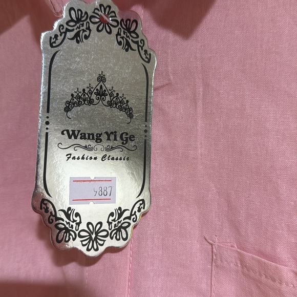 Pink Button-Up Long Sleeve Dress - Picture 3 of 3